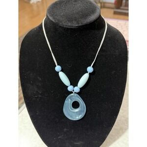 Lot of 2 Blue Necklaces  16" Long